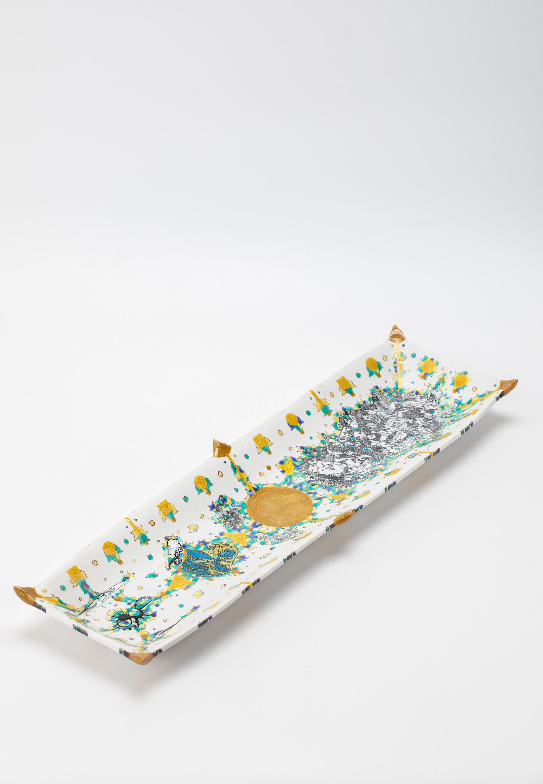 <b>Color Painted Golden Cosmic Collage (Rectangular dishⅠ) </b>